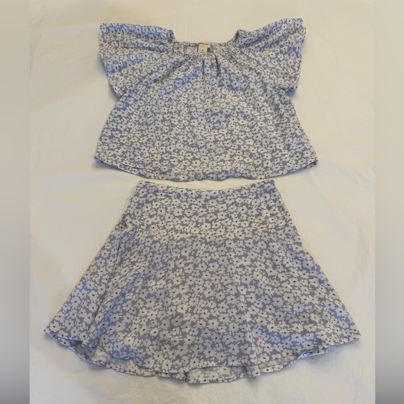 Crewcuts Other - J. Crew Crewcuts Blue and White Floral Skort Set - Size 8